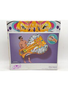 Flirty Fiesta Elephant Island Inflatable Pool Float 6 Ft x 60 In Vibrant Colors